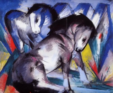 Tier Werke - Zwei Pferde abstrakt Franz Marc Deutsch